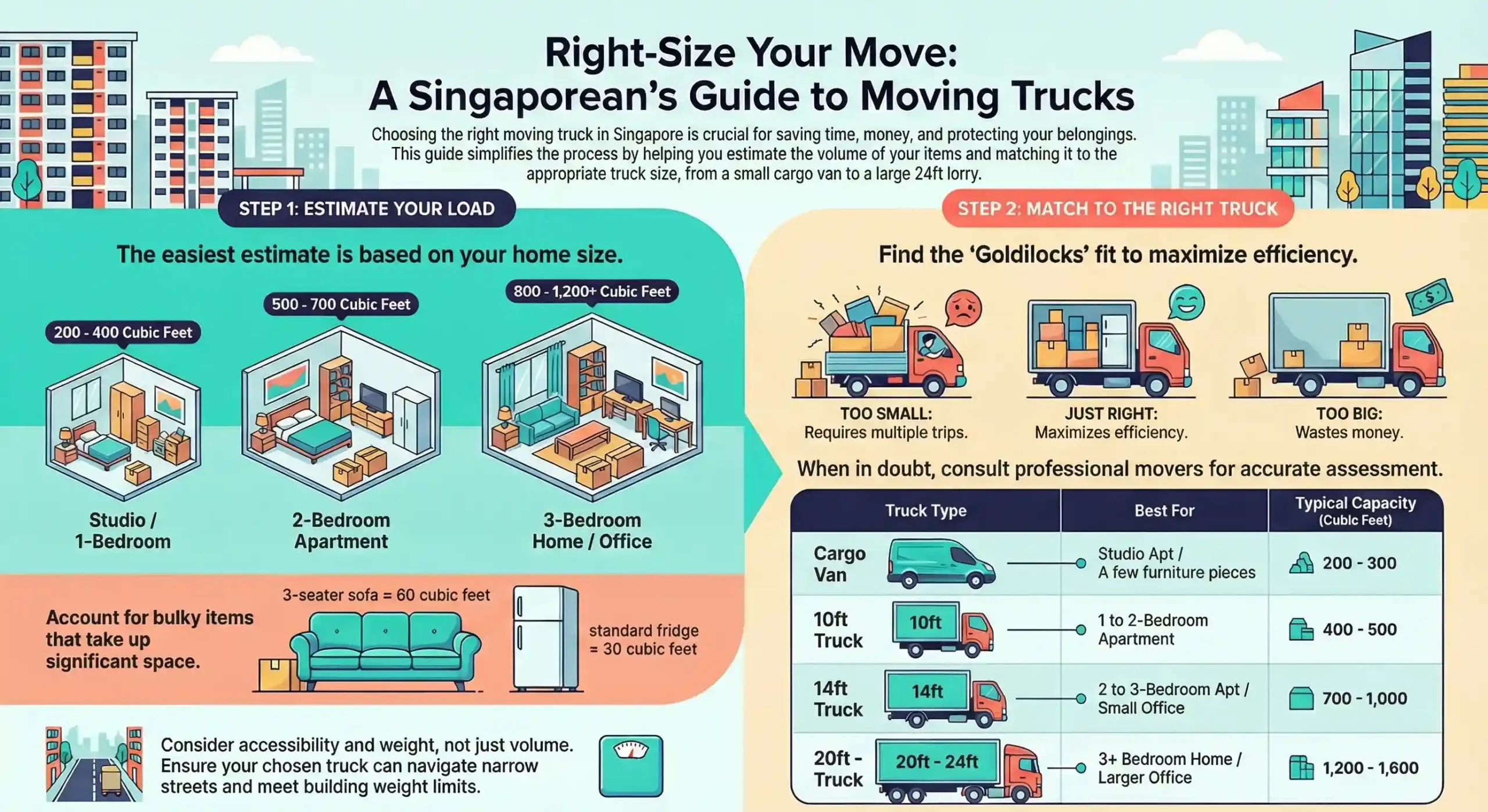 Choosing the right moving truck size